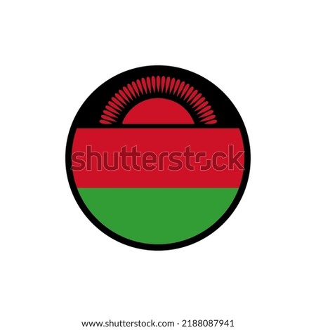 Malawi flag in a circle On a white background