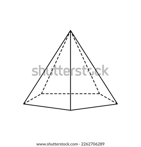 Pentagonal base pyramid on a white background