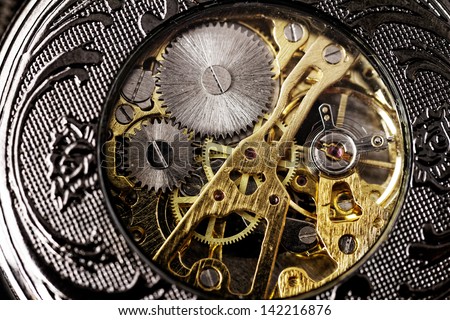 watch mechanism very close up