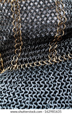 Rows of chain mail rings as a texture
