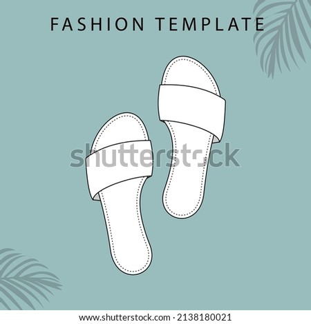  sandals  sketches. fashion accesories template