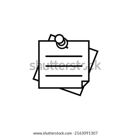 Sticky notes outline illustration vector isolated. Notes icon.Memo icon.