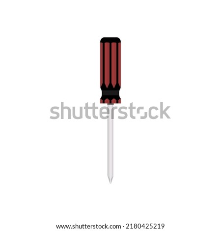 Screwdriver design illustration vector red and black color isolated. Screwdriver philip type icon. Screwdriver flat design.