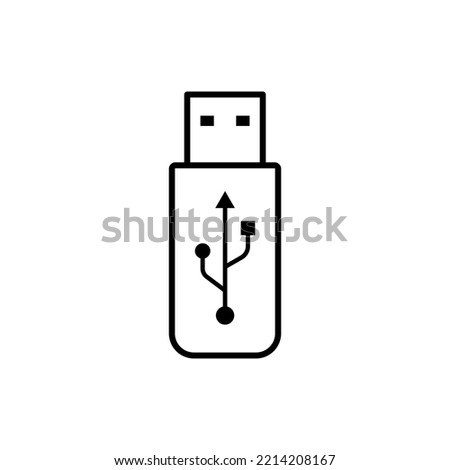 USB icon vector. Flash Drive icon symbol isolated on white background.USB flash drive line icon.