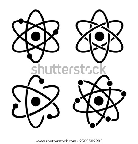 Atom Molecule logo vector flat style isolated on white background. Atom icon. Molecule icon.