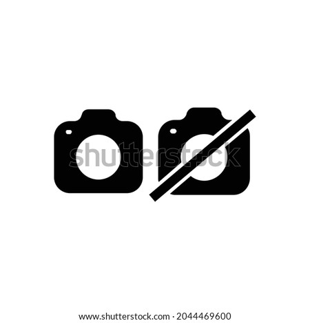 Cross on video, camera social media icon. Camera off symbol modern simple vector icon for website or mobile app