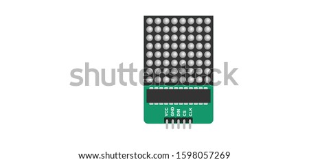 8x8  led matrix display top view illustration that cab be interface with arduino and other controllers 