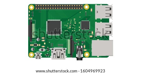 raspberry pi top view illustration electronics diy board