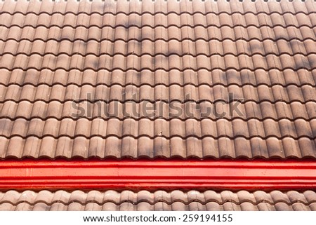 old roof clay tiles background, thai style
