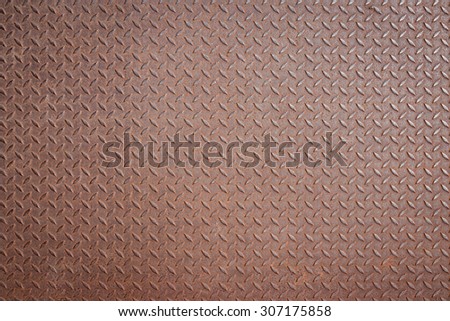 old steel checker plate with rust condition, abstract background
