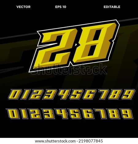 Automotive racing number design templates