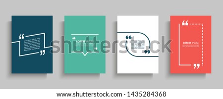Quote frames blank templates set. Text in brackets, citation empty speech bubbles, quote bubbles. Textbox isolated on color background. Vector illustration. Stock foto © 