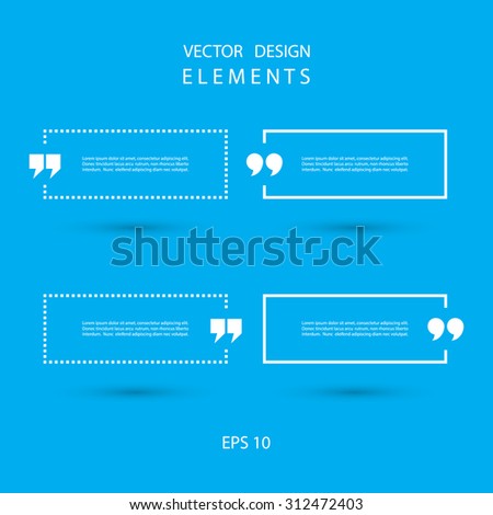 Set of square quote text bubbles. Vector illustration.