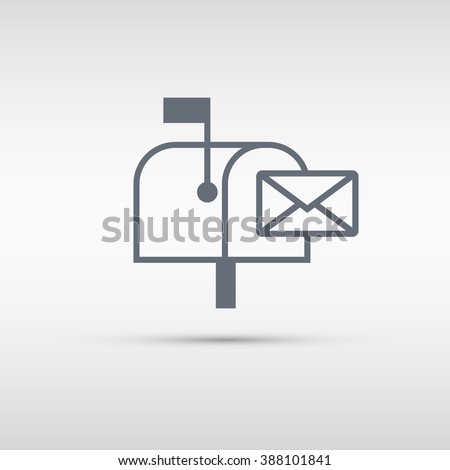 Mailbox icon. Mailbox sign or button isolated on grey background. Vector illustration.