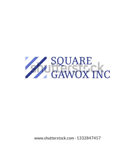 Square pattern logo company business inc with clean modern style blue color vector isolated design