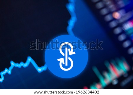  yearn.finance YFI Cryptocurrency. yearn.finance coin growth chart on the exchange, chart Сток-фото © 