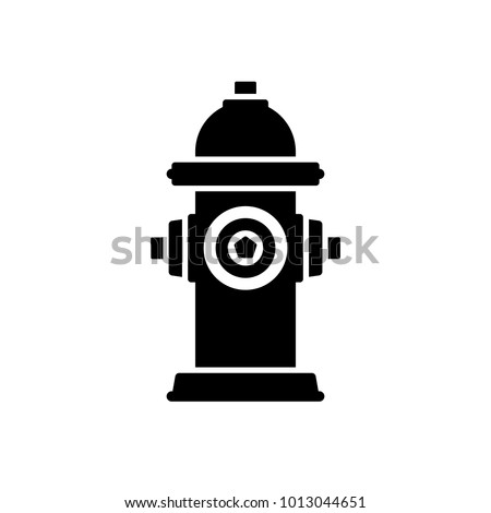 Fire hydrant icon. Black, minimalist icon isolated on white background. Fire hydrant simple silhouette. Web site page and mobile app design vector element.