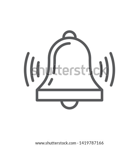 Bell line icon. Minimalist icon isolated on white background. Bell simple silhouette. Web site page and mobile app design vector element.