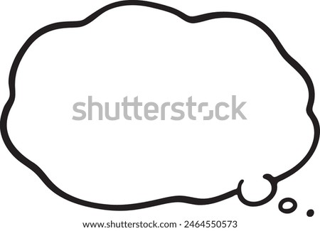 Thinking speech bubble illustration thick line simple