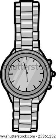 illustration of a luxury silver watch