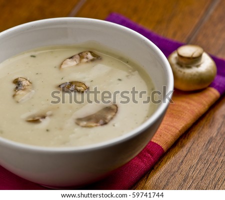 Close up of mushroom soup.