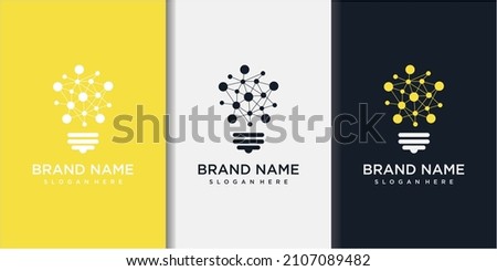 Technology light bulb - concept logo design. Digital creative idea sign.