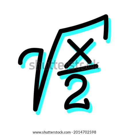 square root x divide by 2, vector illustration