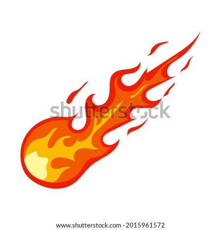 fireball in flight, vector illustration