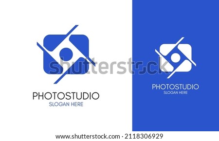 Photo studio logo design. Icon for photographer. Creative lens symbol