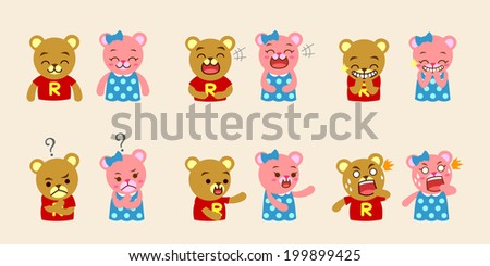 happy family funny bears emotion
