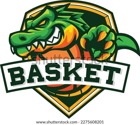 Vector illustration of Crocodile mascot for basketball team logo