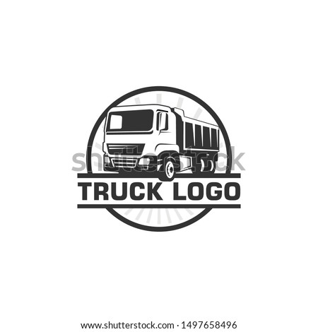 Dump Truck silhouette abstract logo template vector illustration