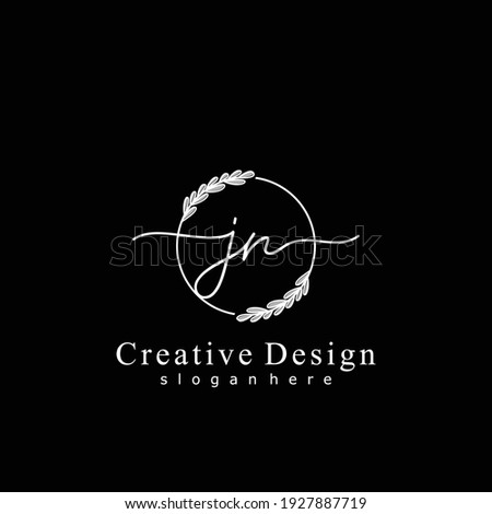 JN Initial calligraphy handwritten logo. Handwritten alphabet in the logo template. Letters and Alphabet for signature, wedding, fashion, floral and botanical logo design 