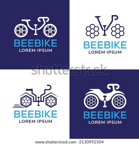 Bycle Logo Design Vector Illustration, Bee Cycle Logo Template Minimal Logo.