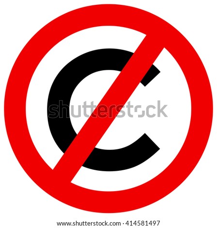 Altered symbol of copyright with crossed C. Metaphor of alternative ways of sharing intellectual property: creative commons, open source 