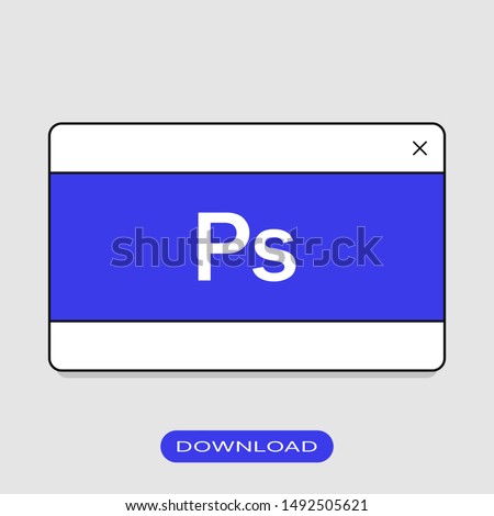 Modern flat Adobe Photoshop card icon