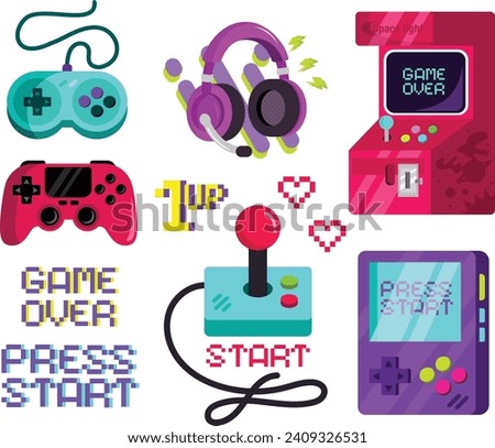 Vectorized Video Games consoles and controllers 