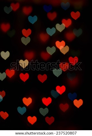 Abstract festive heart bokeh background for Valentines Day