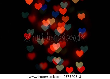 Abstract festive heart bokeh background for Valentines Day