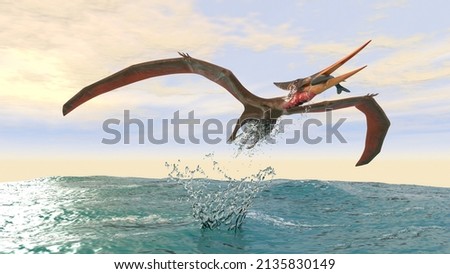 3d illustration of a pteranodon catching a fish Photo stock © 