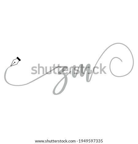 Initial ZM logo handwriting business illustration fashion simple Stock fotó © 