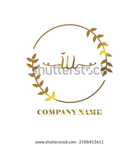 initial IU logo vector handwriting signature Elegant branding art Imagine de stoc © 
