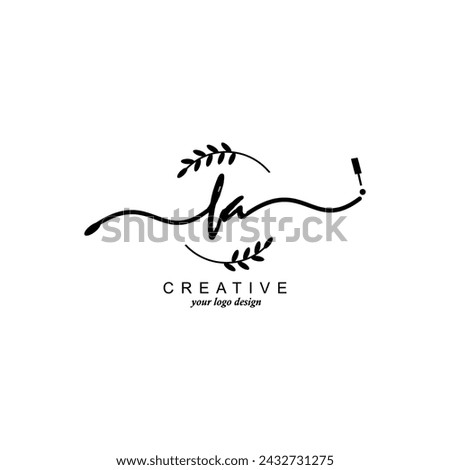 Initial FA logo handwriting botanical branding typography