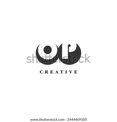 Initial OP company creative label trendy idea brand