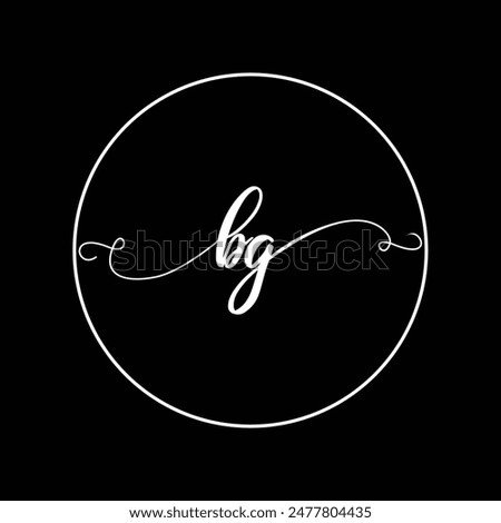 Initial BG letter handwriting monogram simple luxury