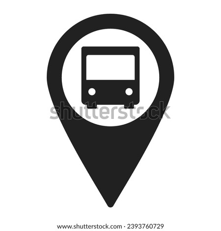 Location vector sign, Bus station map icon
