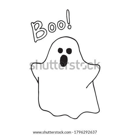 
vector illustration in doodle style. small ghost. simple drawing on the theme of Halloween, a cute ghost. isolated on white background, design for holiday, for kids