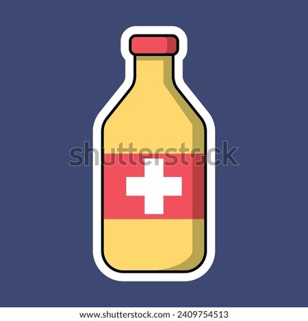Rubbing alcohol bottle vector isolated illustration