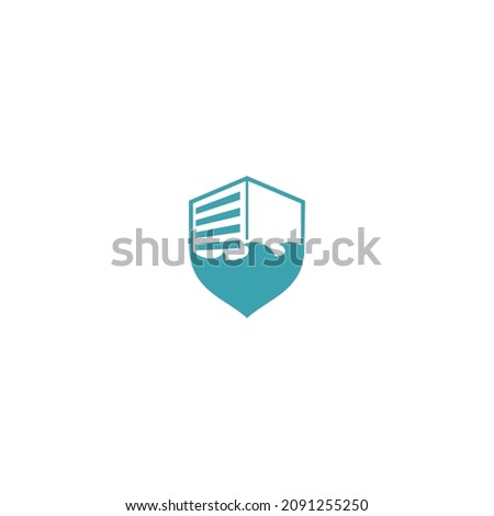 shield and box logo and icon