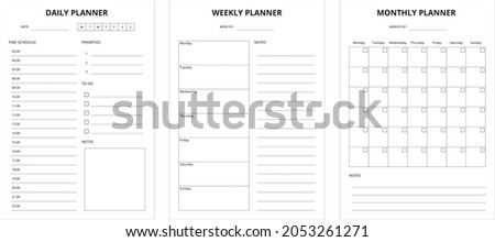 Image, Stock Photo Opened daily planner notebook with blank pages